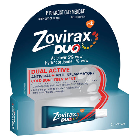 Zovirax Duo Cold Sore Treatment Cream Tube 2g