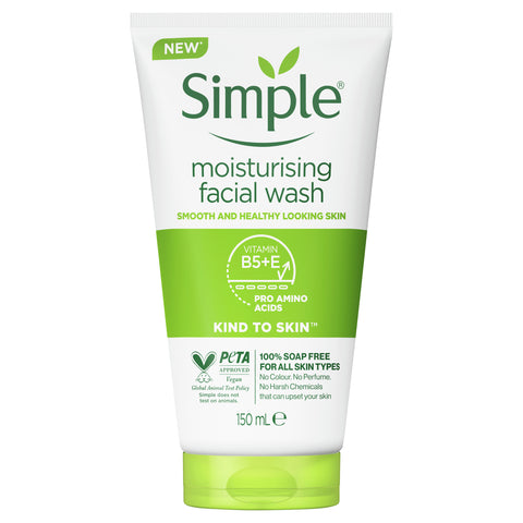 Simple Kind To Skin Moisturing Facial Wash for healthy-looking skin 150ml