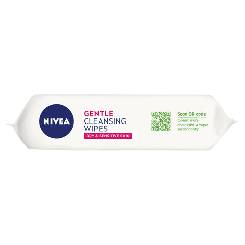 NIVEA Gentle Biodegradable Cleansing Wipes for Dry & Sensitive Skin 25 pack