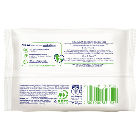 Nivea D/Es Micellair Fcl Wipes 25