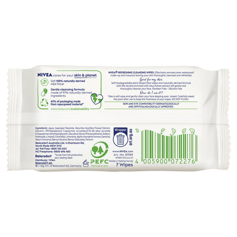 Nivea D/Es 3in1 Clns Wipes Mini Pk