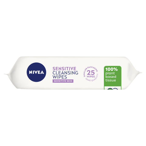 NIVEA Sensitive Biodegradable Cleansing Wipes for Sensitive Skin 25 pack