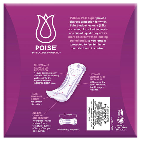 Poise Pad Super 28 x4