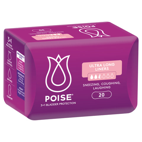 Poise Liners For Bladder Leaks Ultra Long 20 Pack