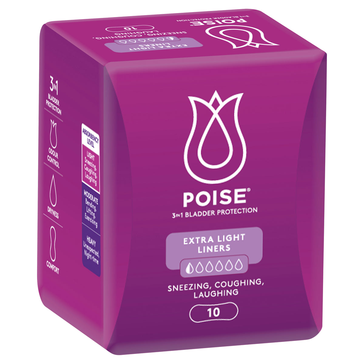 Poise Liners For Bladder Leaks Extra Light 10 Pack