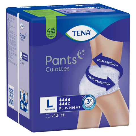 Tena Pants Plus Night Large (L) 12 Pack