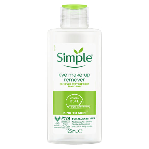 Simple Eye Make-Up Remover with Pro Vitamin B5 and Vitamin E removes waterproof mascara 125ml