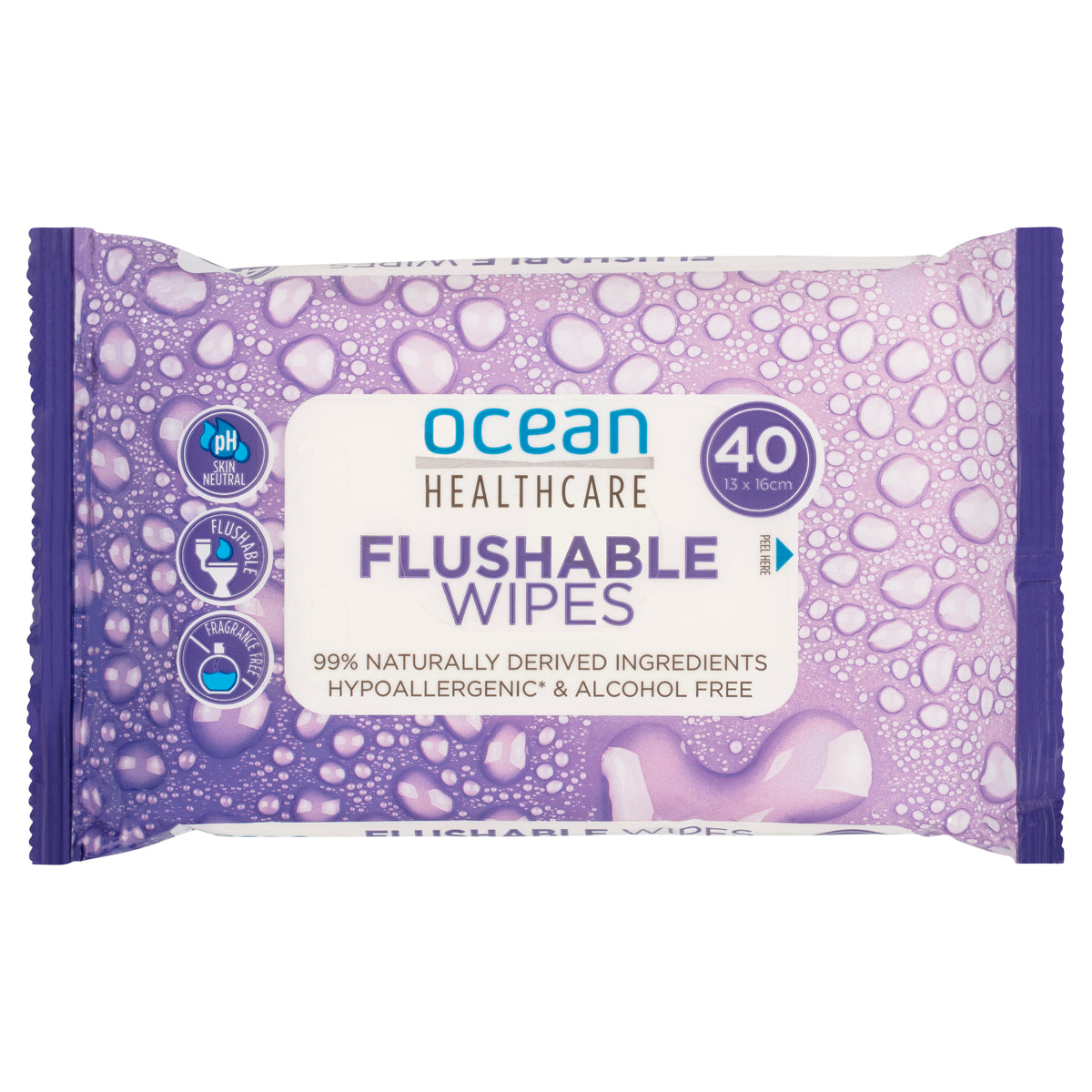 Ocean Healthcare Flushable Wipes 40 Pack