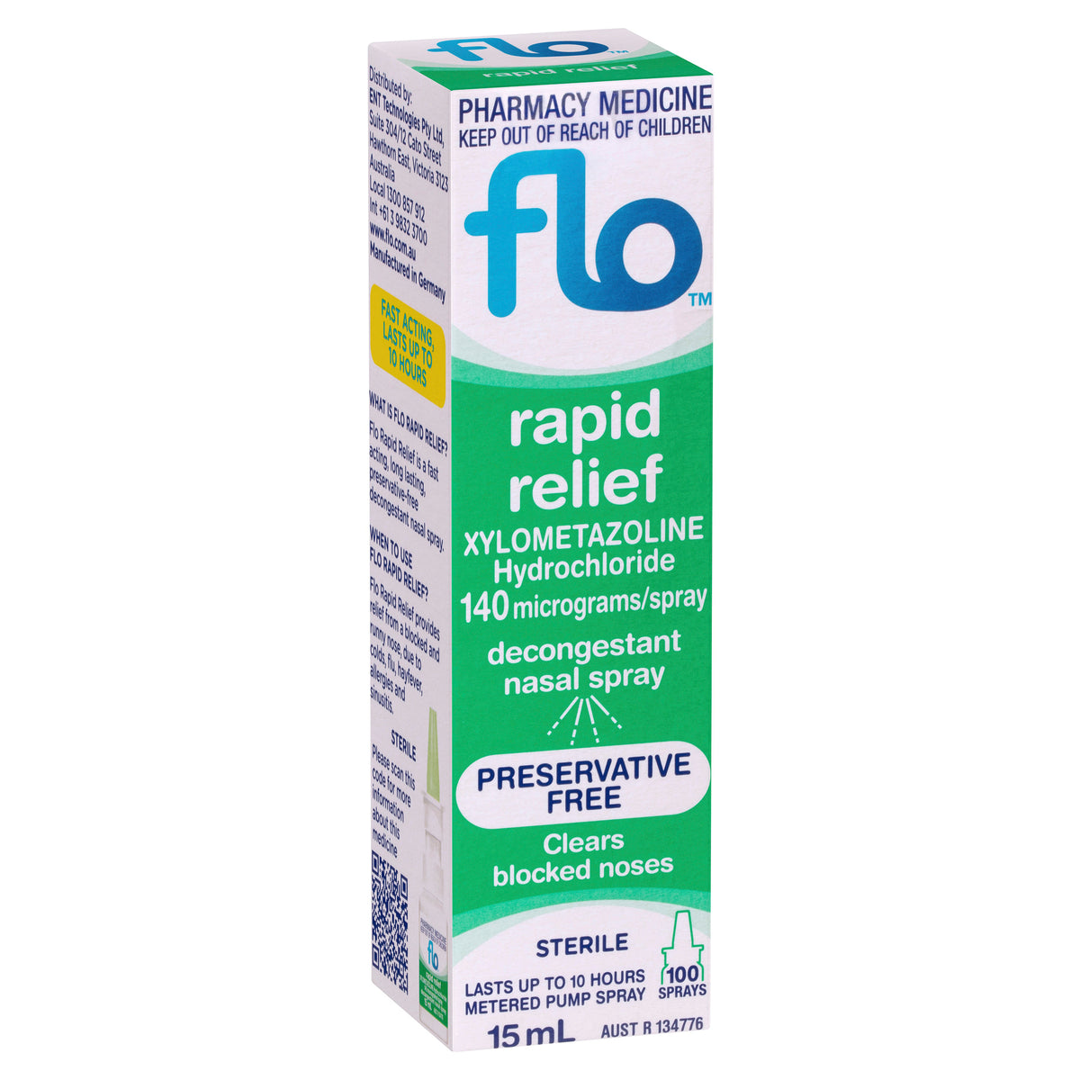 FLO Rapid Relief Decongestant Nasal Spray 15mL