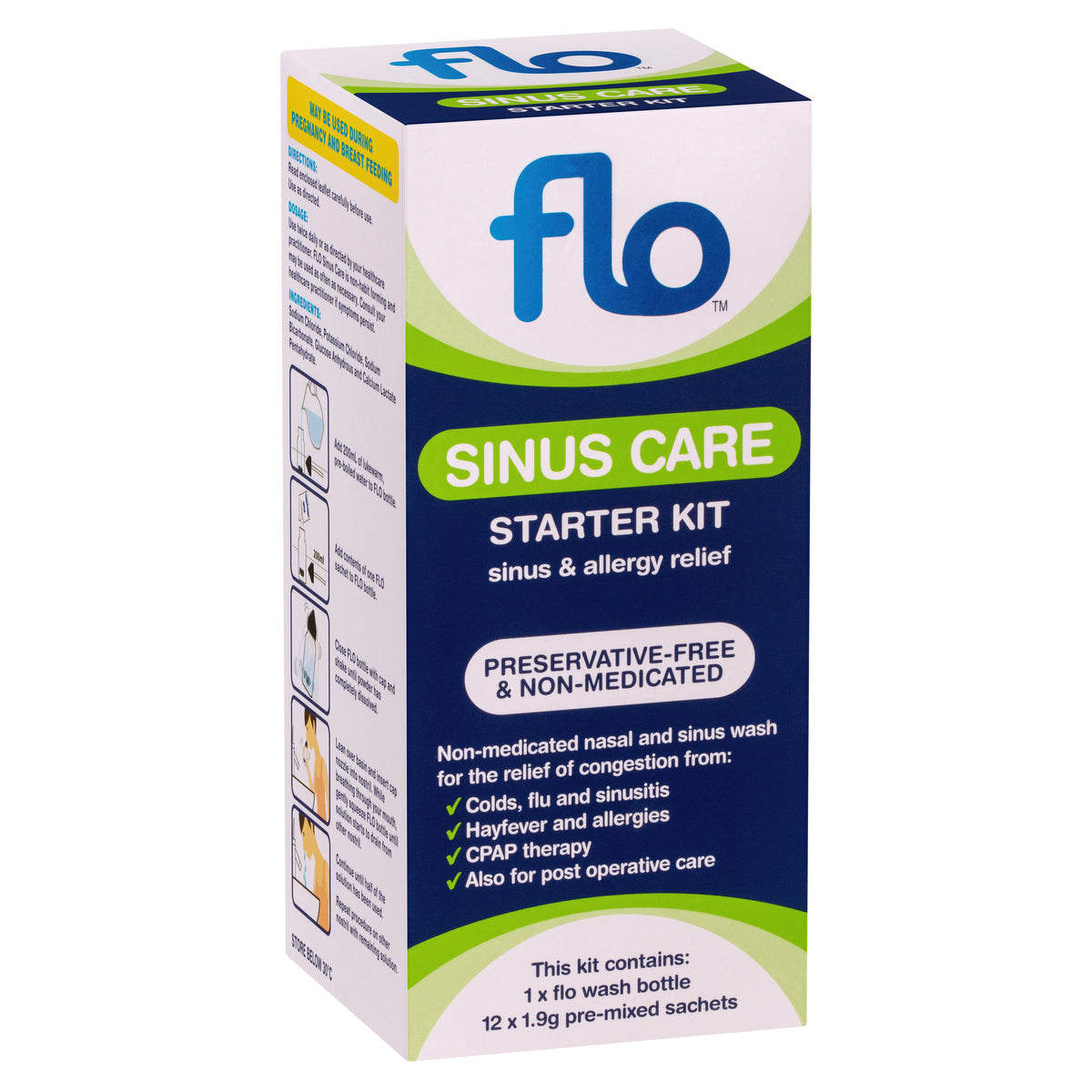 FLO Sinus Care Starter Kit 12 Sachets & Bottle