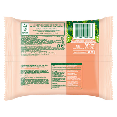 Simple Inst Glow Face Wipes 20pk