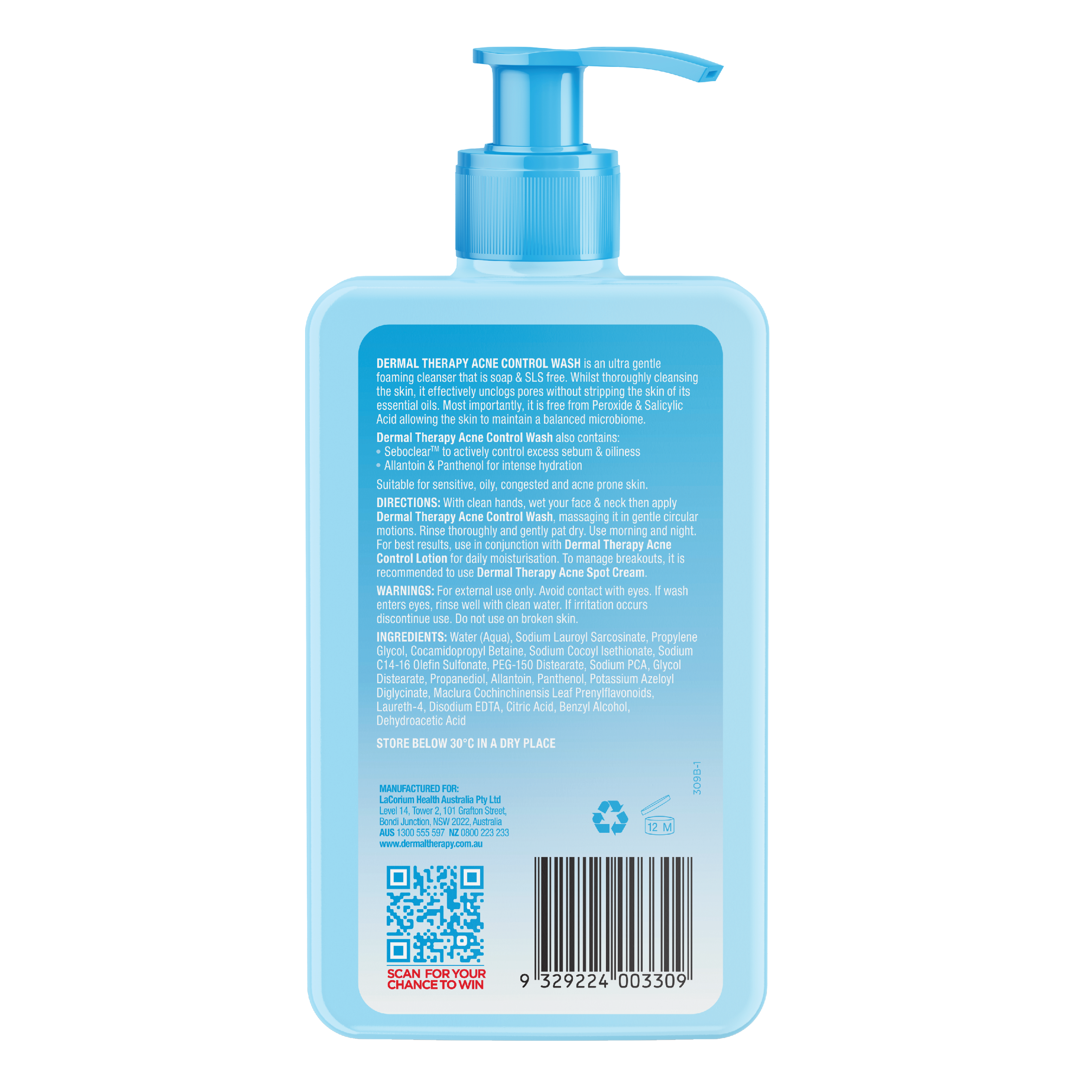 Dermal Thrpy Acne Ctrl Wash 175ml