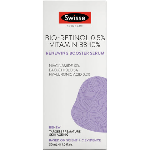 Swisse Skincare Bio-Retinol 0.5% Vitamin B3 10% Renew Boost Serum 30mL