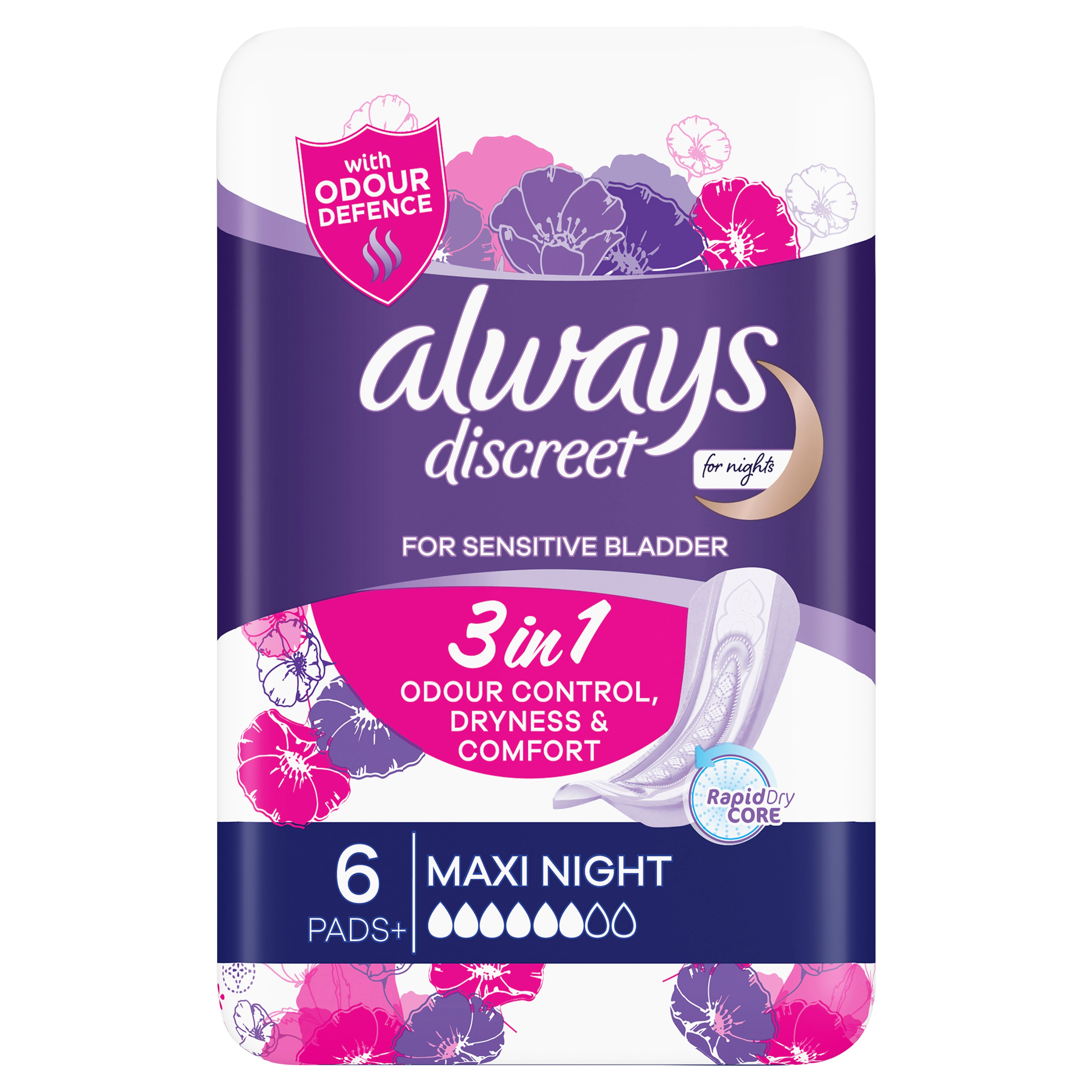 Always Discreet Pad Maxi Nght 6 x6