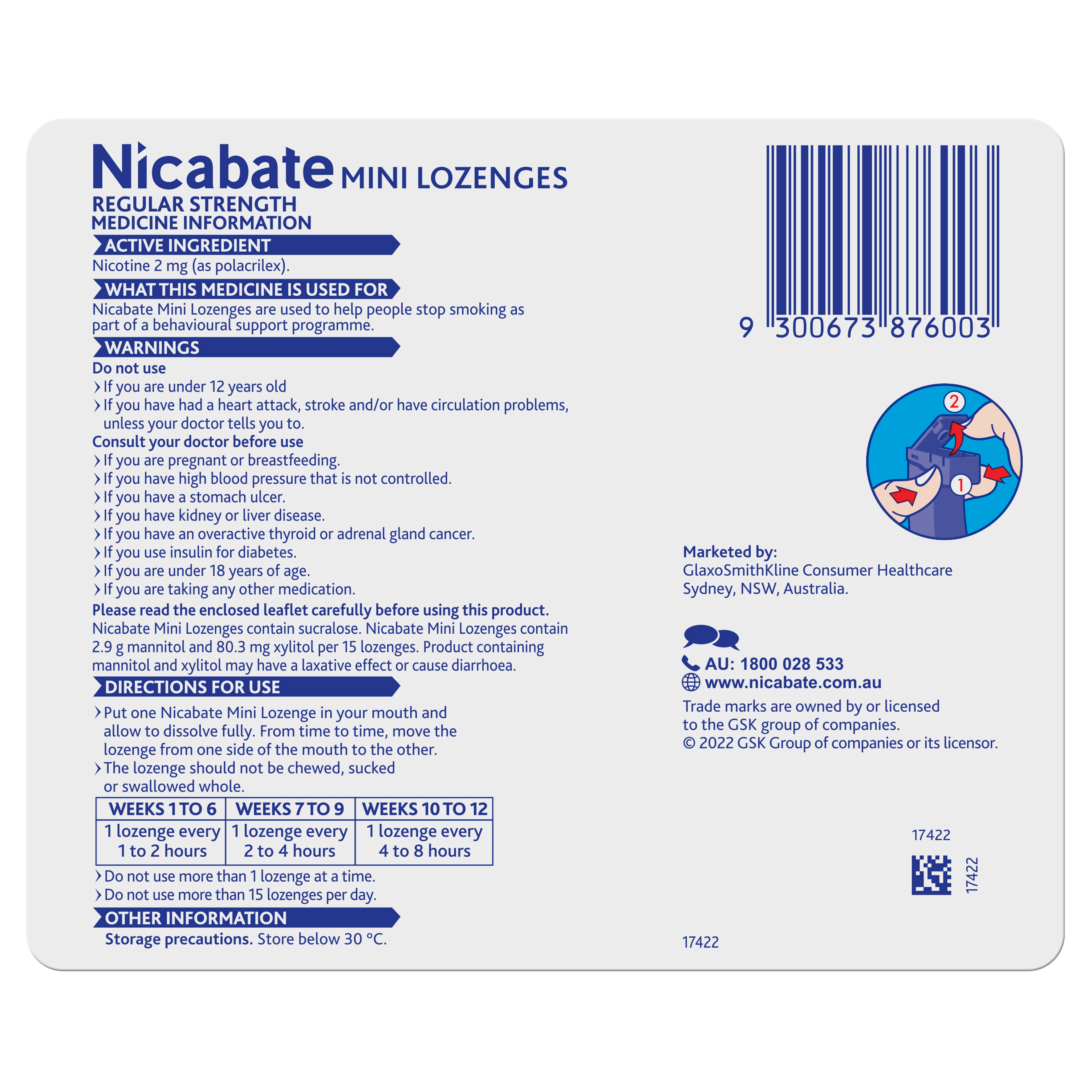 Nicabate Mini Loz Mnt 2mg 60