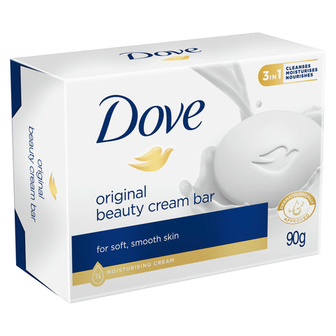 Dove Beauty Cream Bar Soap Original with 1/4 moisturising cream 90 GR 1 Bar