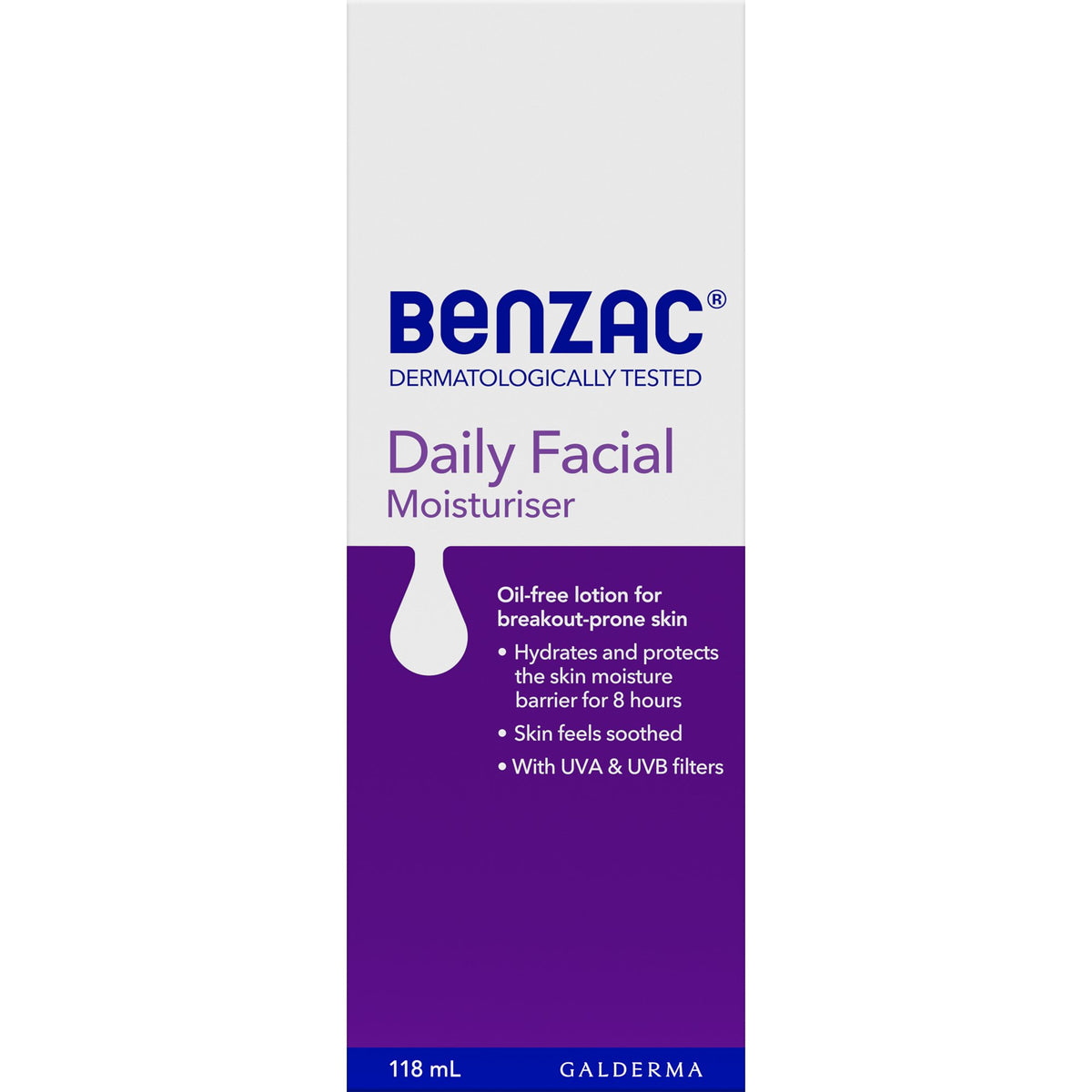 Benzac Daily Facial Moisturiser 118mL, For All Skin Types