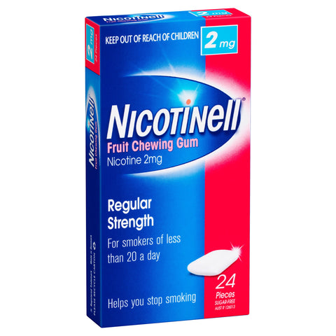 Nicotinell Stop Smoking Fruit Gum Regular Strength 2mg 24 Pack