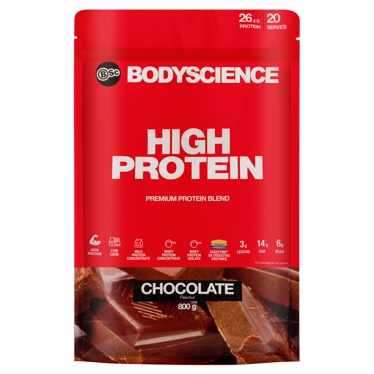 BodySci HPrtn Choc Pwdr 800g