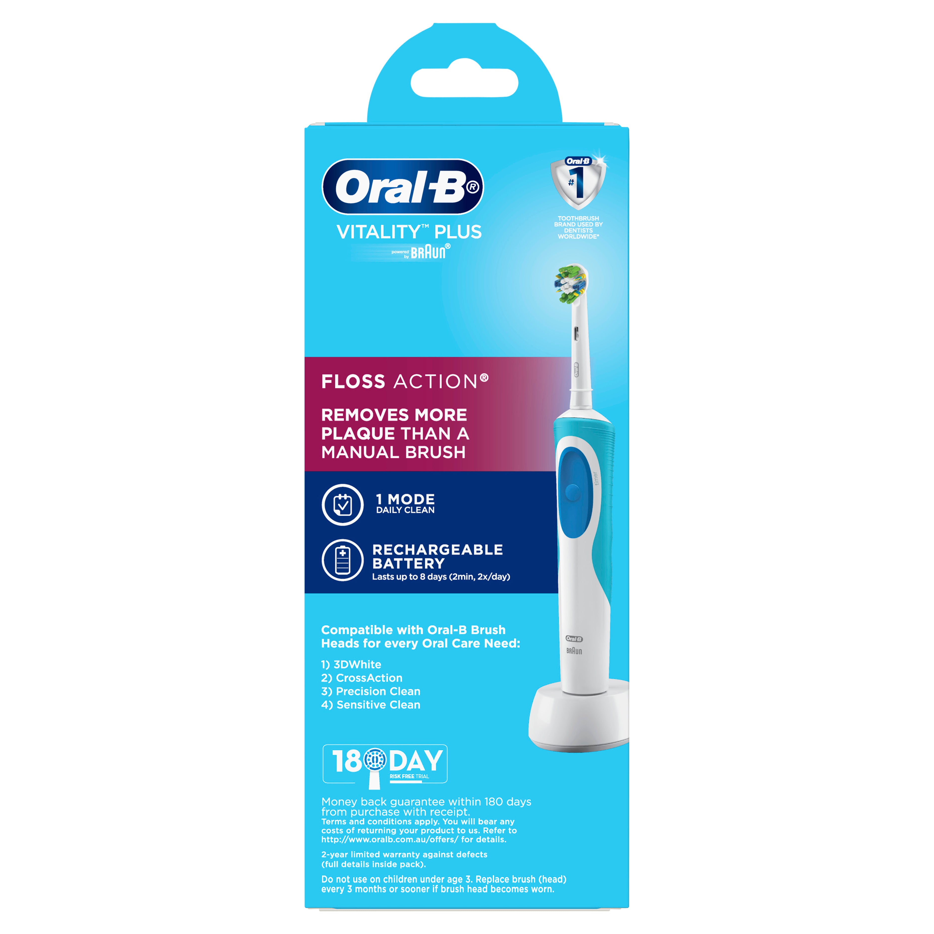 Oral B Vtly+ Pwr Tbr Floss Actn