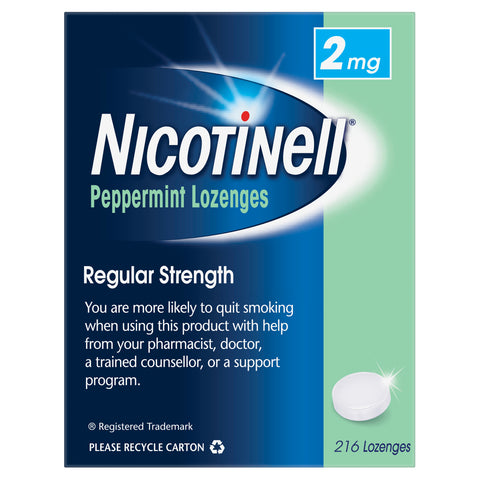 Nicotinell Stop Smoking Peppermint Lozenge Regular Strength 2mg 216 Pack