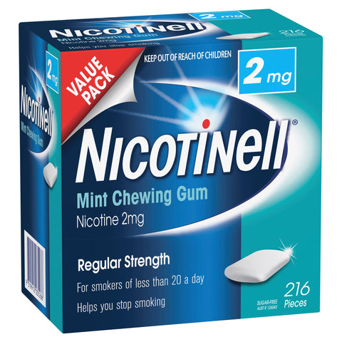 Nicotinell Stop Smoking Mint Gum Regular Strength 2mg 216 Pack