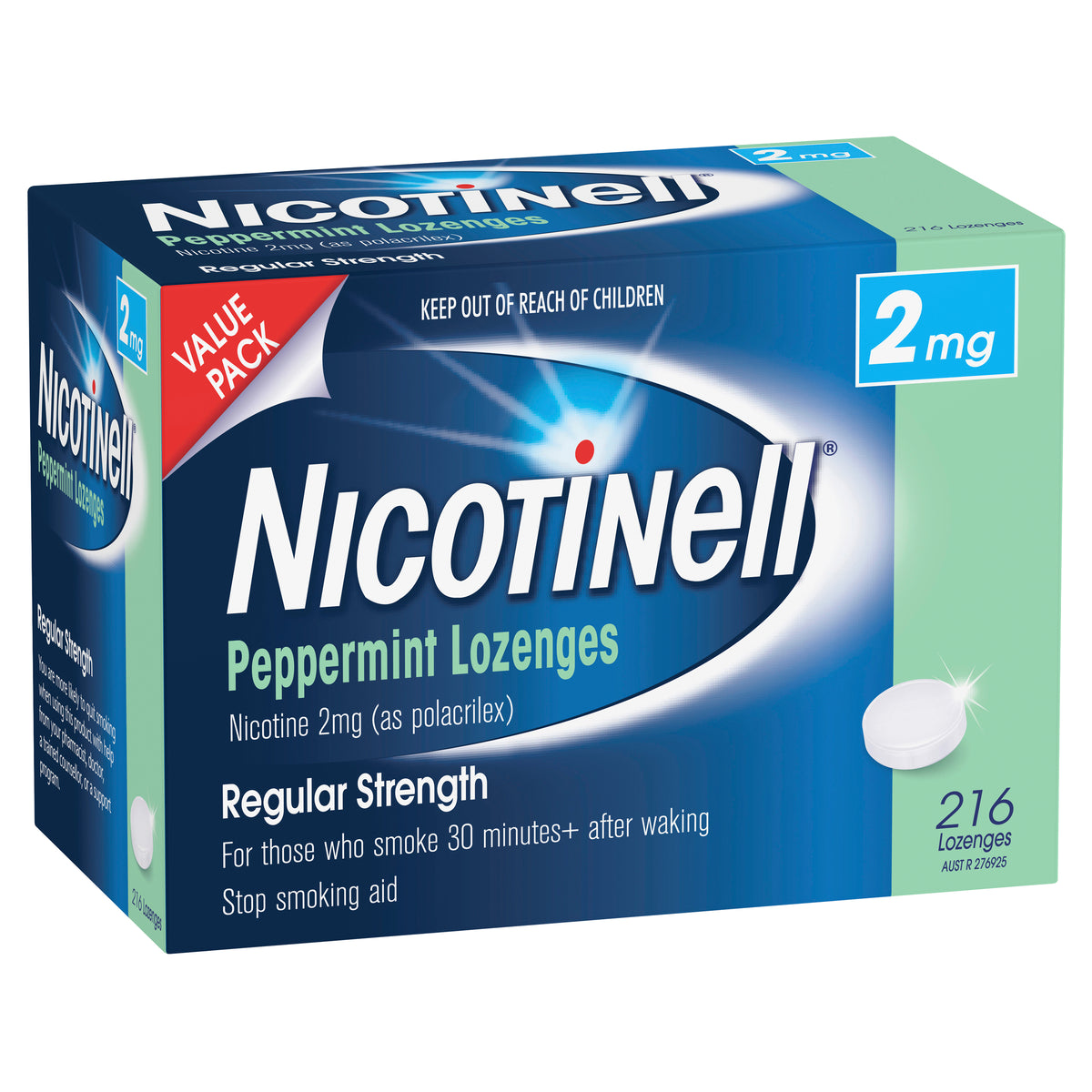 Nicotinell Stop Smoking Peppermint Lozenge Regular Strength 2mg 216 Pack