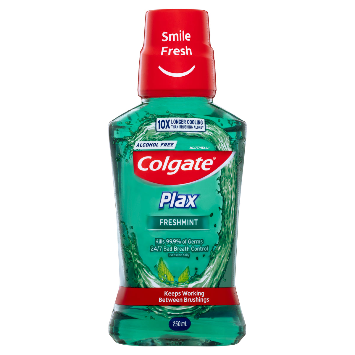 Colgate Plax Antibacterial Mouthwash 250mL, Freshmint, Alcohol Free, Bad Breath Control