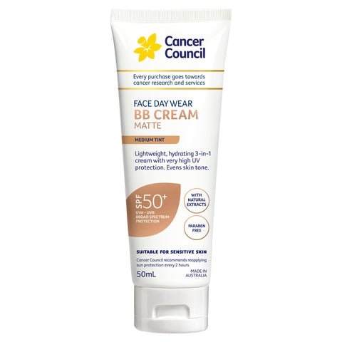 Cancer Council Face Day Wear BB Cream in Medium Tint SPF 50+ 50ml