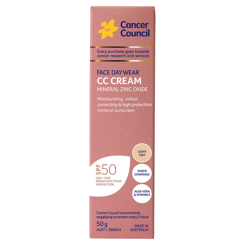 Cancer Council Face Day Wear Mineral CC Cream in Light Tint SPF50 50g