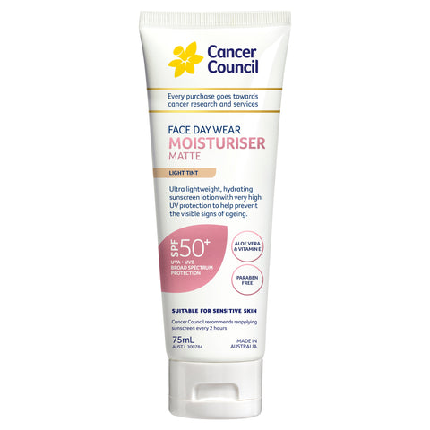 Cancer Council Face Day Wear Moisturiser in Light Tint SPF50+ 75ml