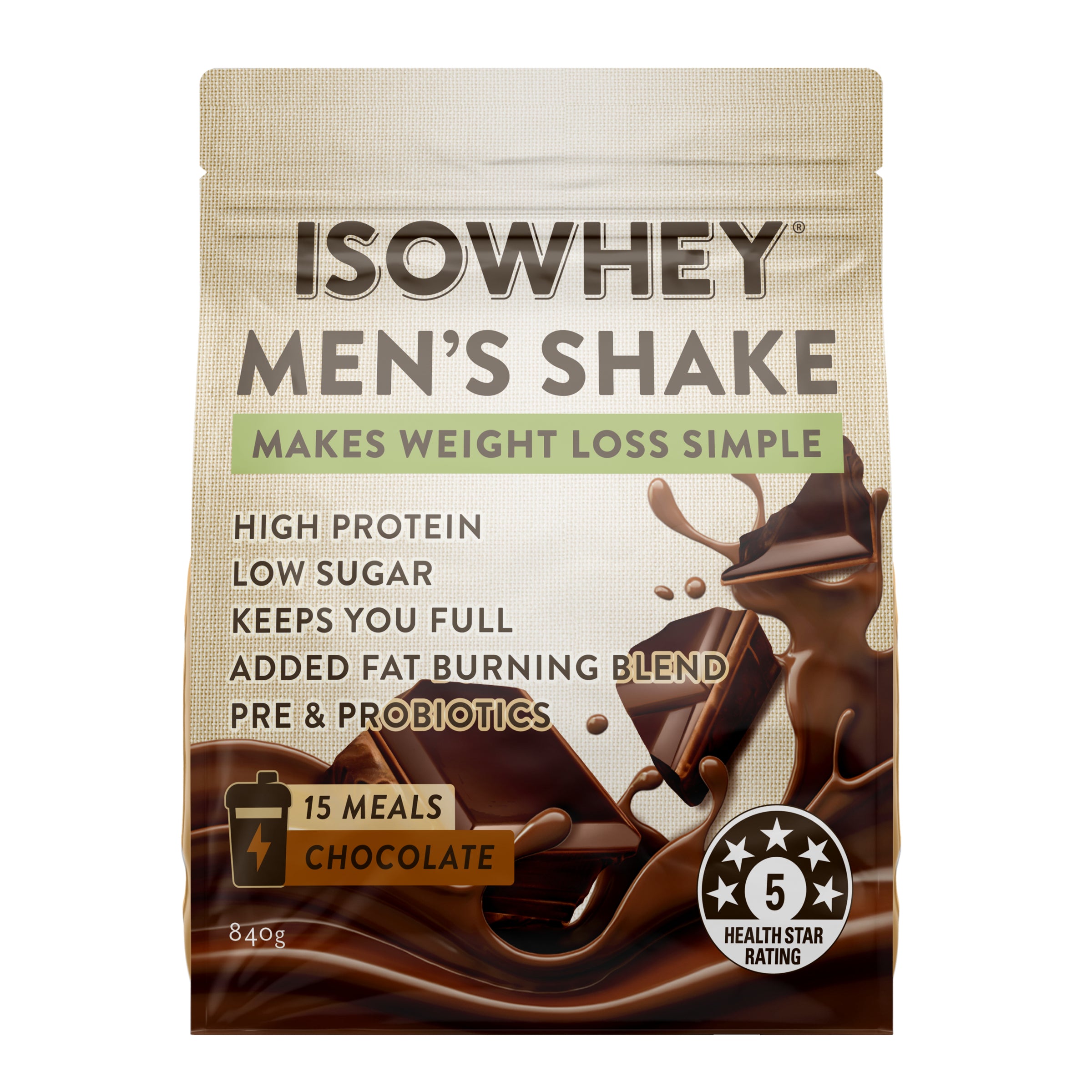 IsoWhey Mens Shk Choc 840g