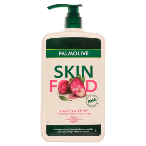 Palmlive Skin Food Body Wash 1L, Lilli Pilli Berry, Hyper Nourishing