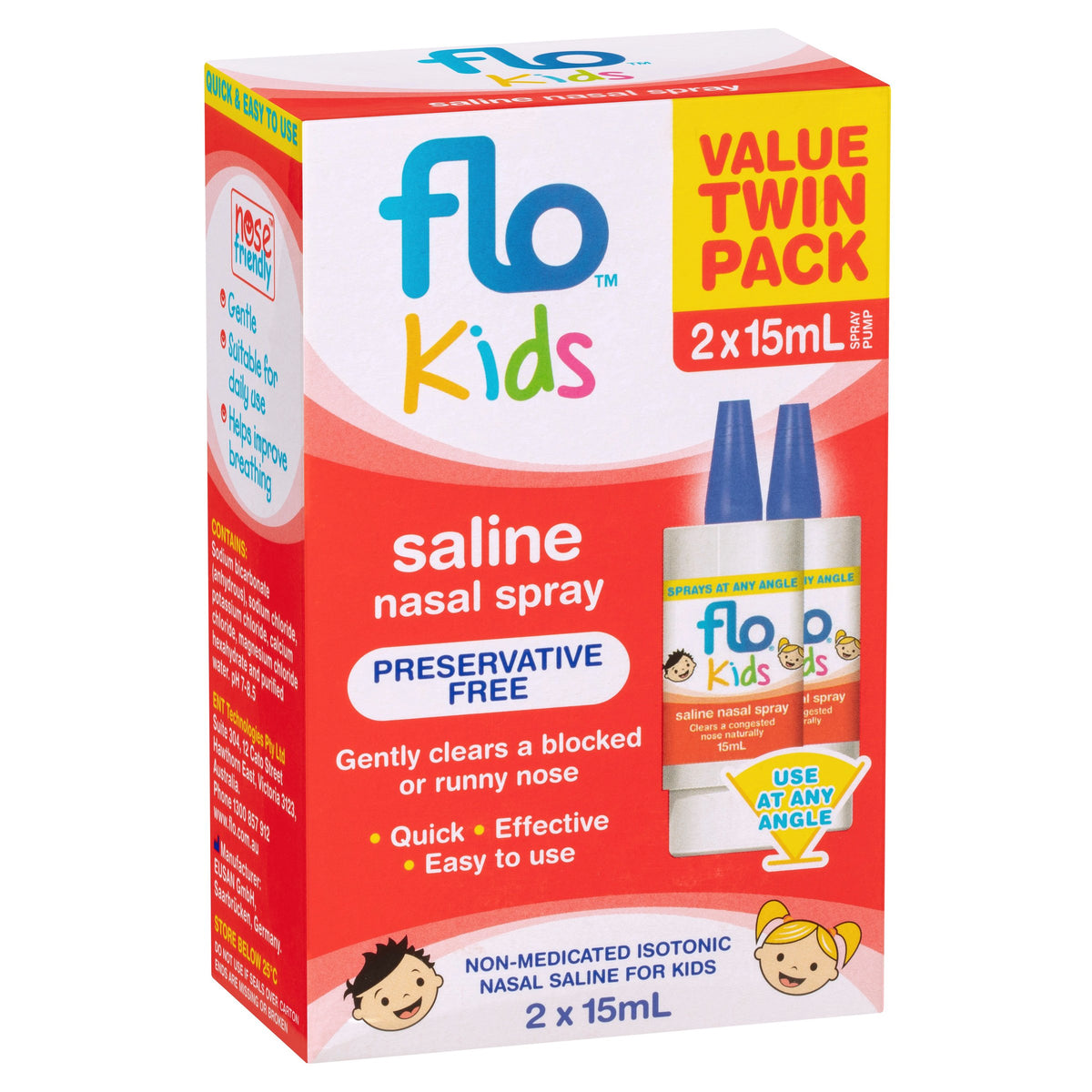 FLO Kids Saline Twin Pack (2 x 15mL)