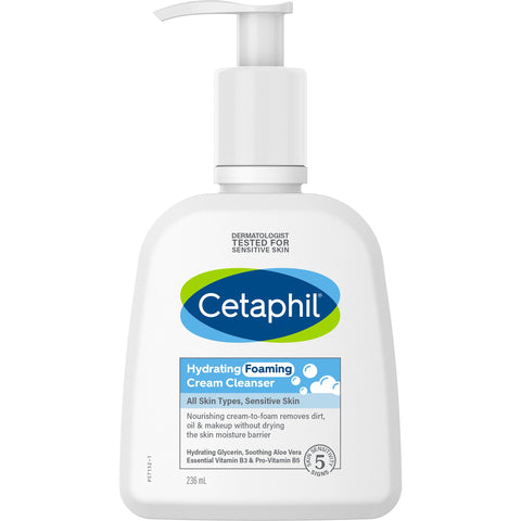 Cetaphil Hydrating Foaming Cream Cleanser 236mL