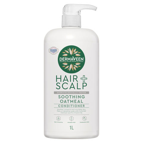 DermaVeen Hair + Scalp Soothing Oatmeal Conditioner for Dry, Flaky or Sensitive Scalps 1L