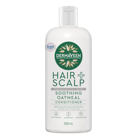 DermaVeen Hair + Scalp Soothing Oatmeal Conditioner for Dry, Flaky or Sensitive Scalps 500mL