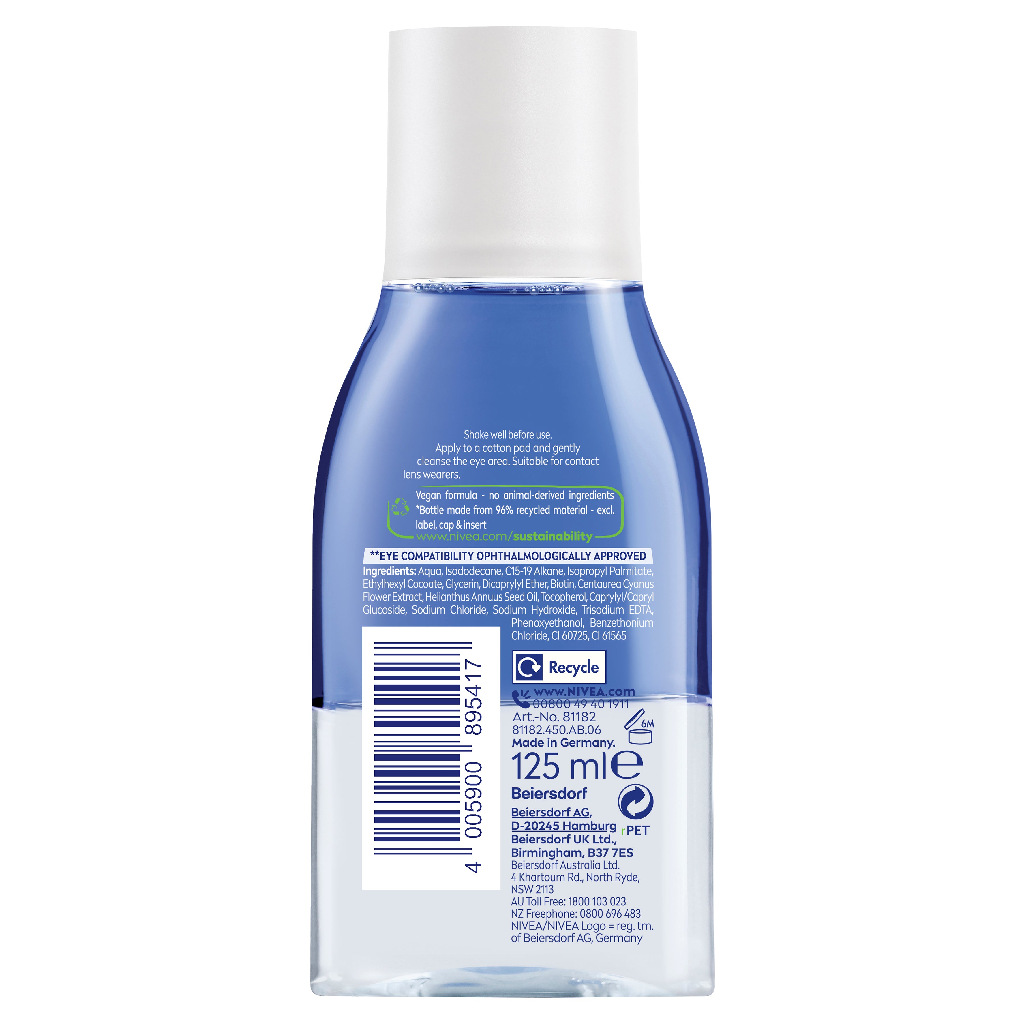 Nivea D/Es DblEff Eye MUp Rem 125ml