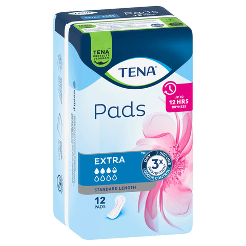 TENA Pads Extra Standard Length 12 Pack