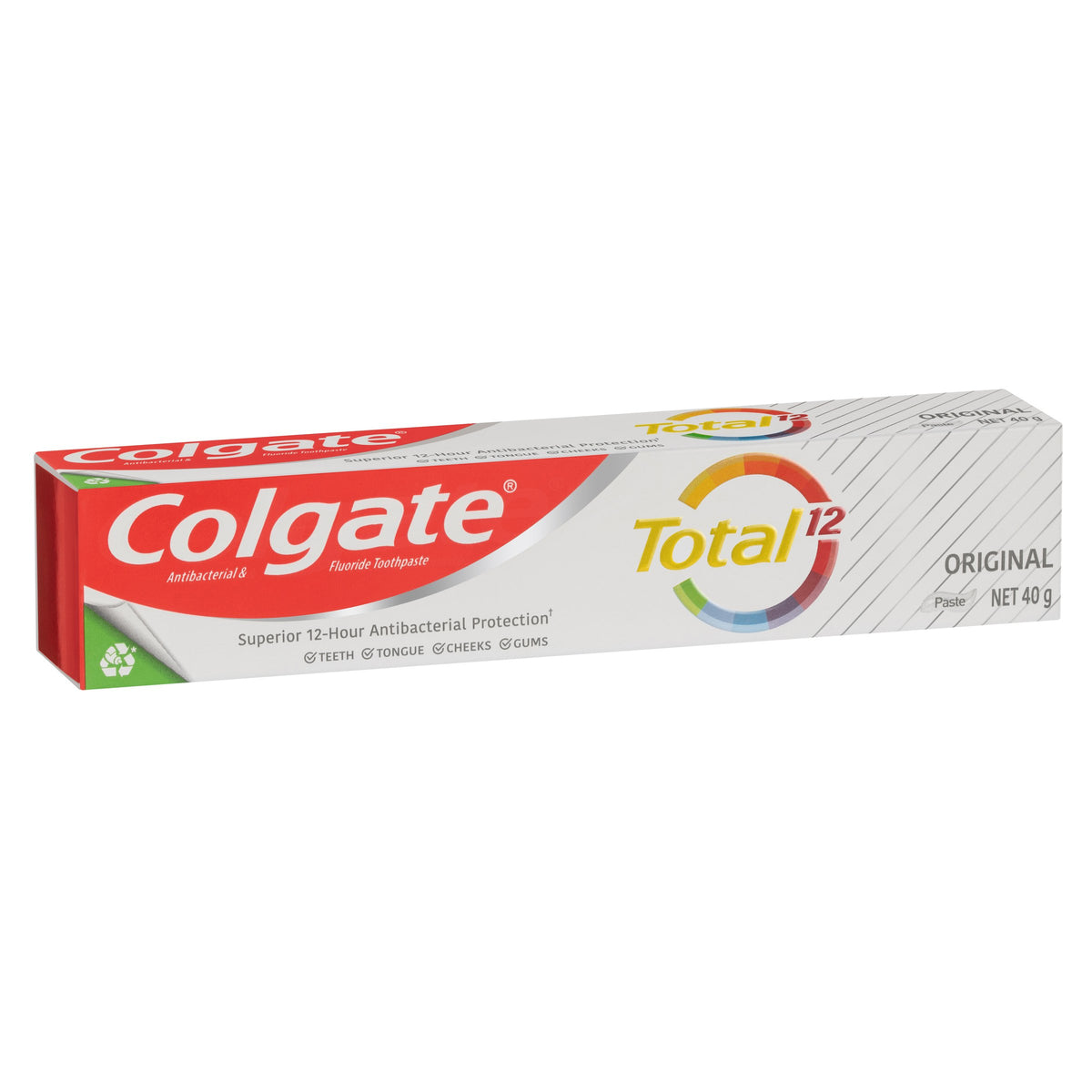 Colgate Total Original Antibacterial Toothpaste, 40g, Travel Size, Whole Mouth Health, Multi Benefit