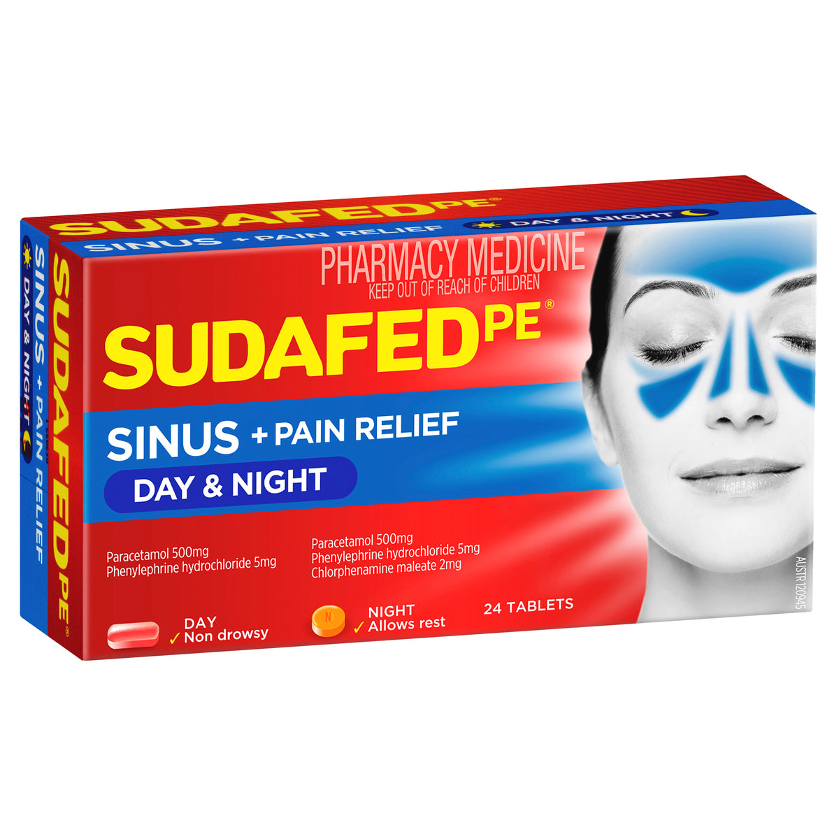 Sudafed PE Sinus Day&Nght Tab 24