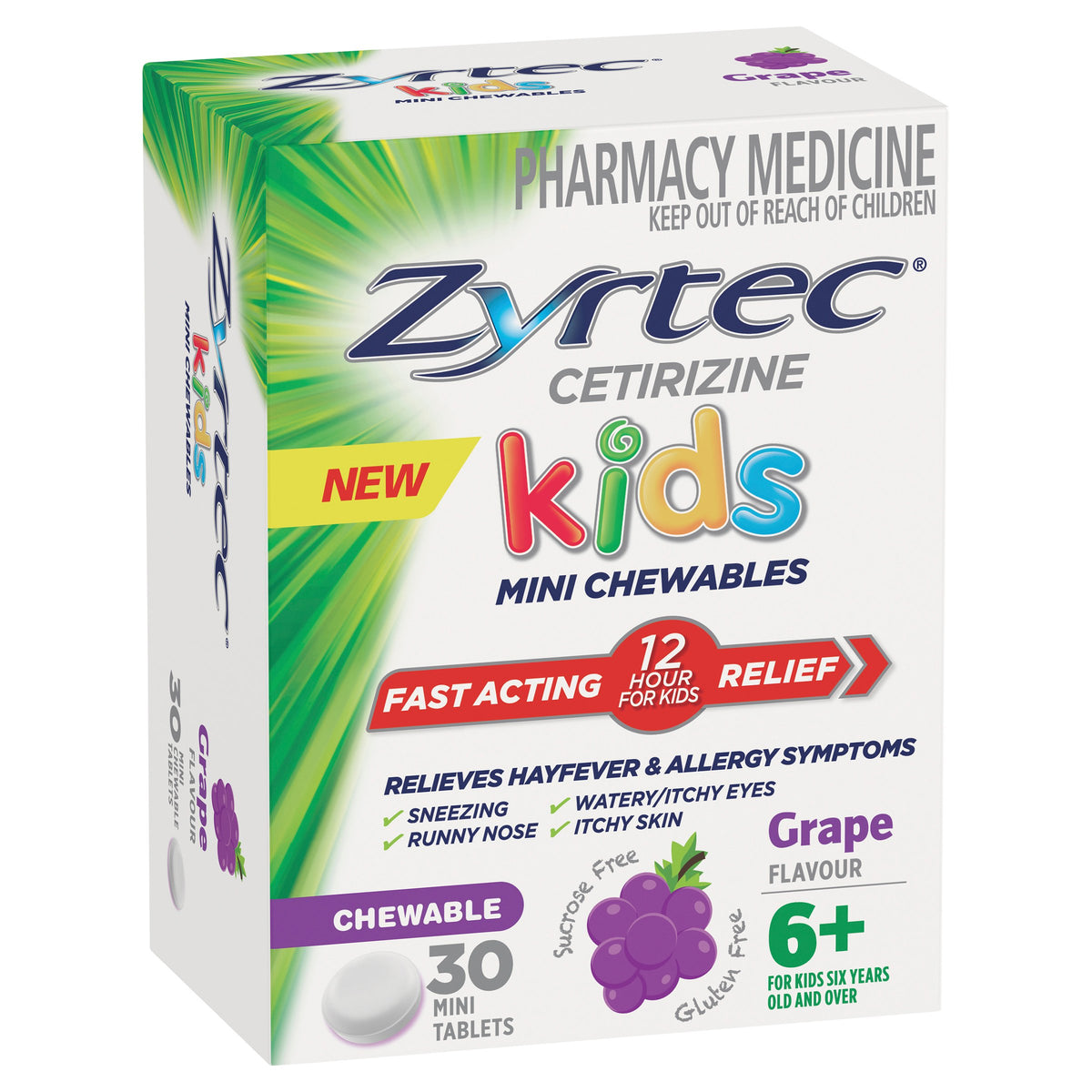 Zyrtec Kids Chw Tab Grape 5mg 30