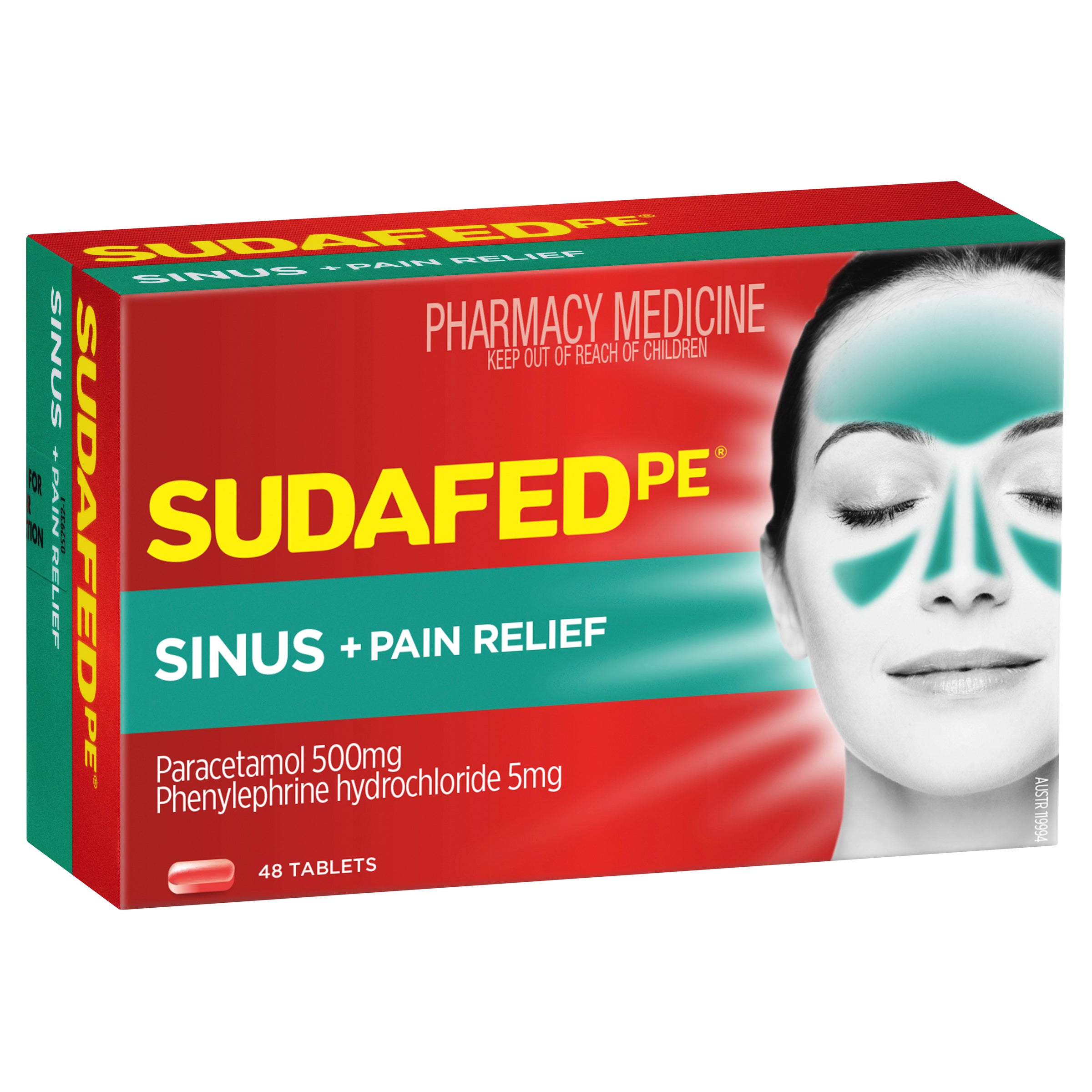 Sudafed PE Sinus Pain Tab 48