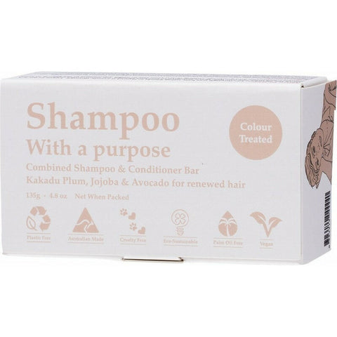 SHAMPOO WITH A PURPOSE Shampoo & Conditioner Bar Colour Treated Hair 135g