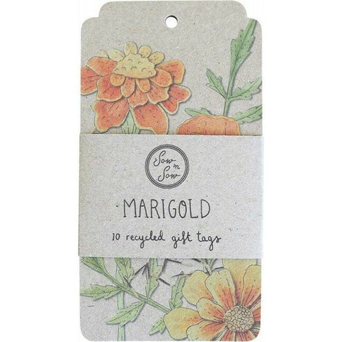 SOW 'N SOW Recycled Gift Tags - 10 Pack Marigold 10