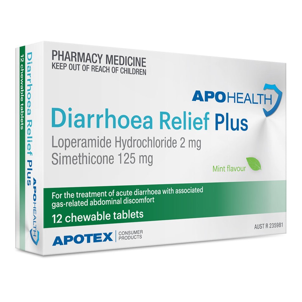 APOHEALTH DIARRHOEA RELIEF PLUS 12 TABLETS