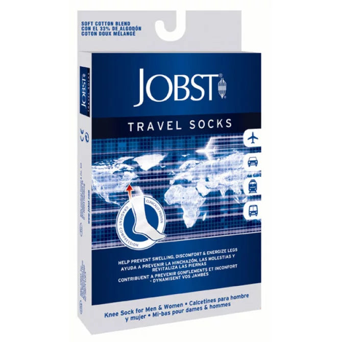 Jobst Unisex Travel Knee High 15-20 mmhg Compression Socks Size 5 Black