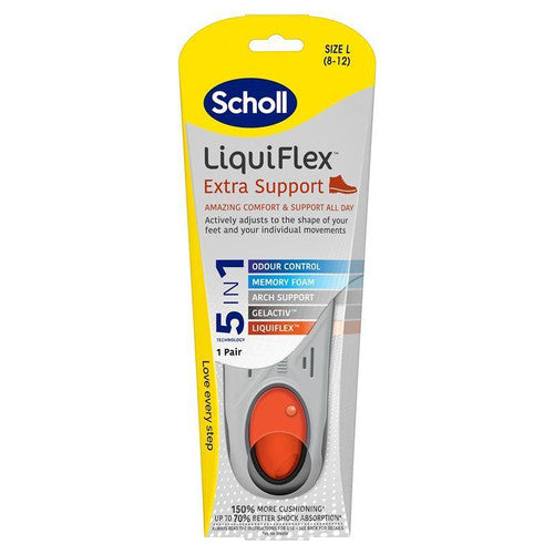 Scholl LiquiFlex Extra Support Insole Large 1 Pair