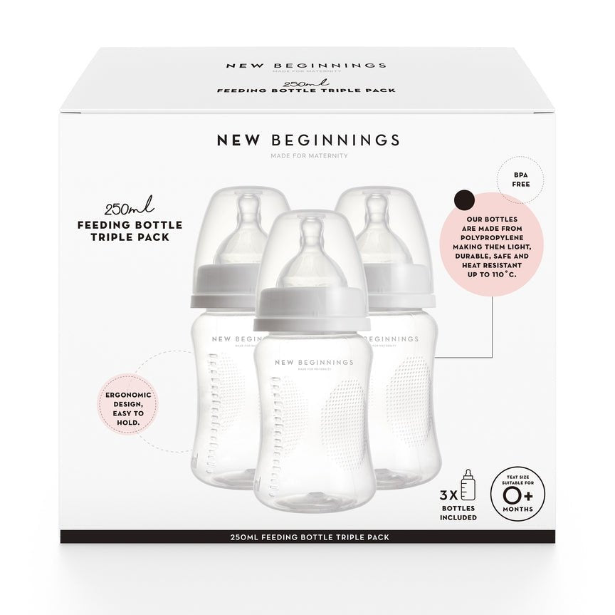 New Beginnings Feeding Pp Bottle Triple Pack 3x250mL