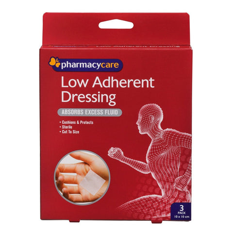 Pharmacy Care Low Adherent Dressing 3 Pack